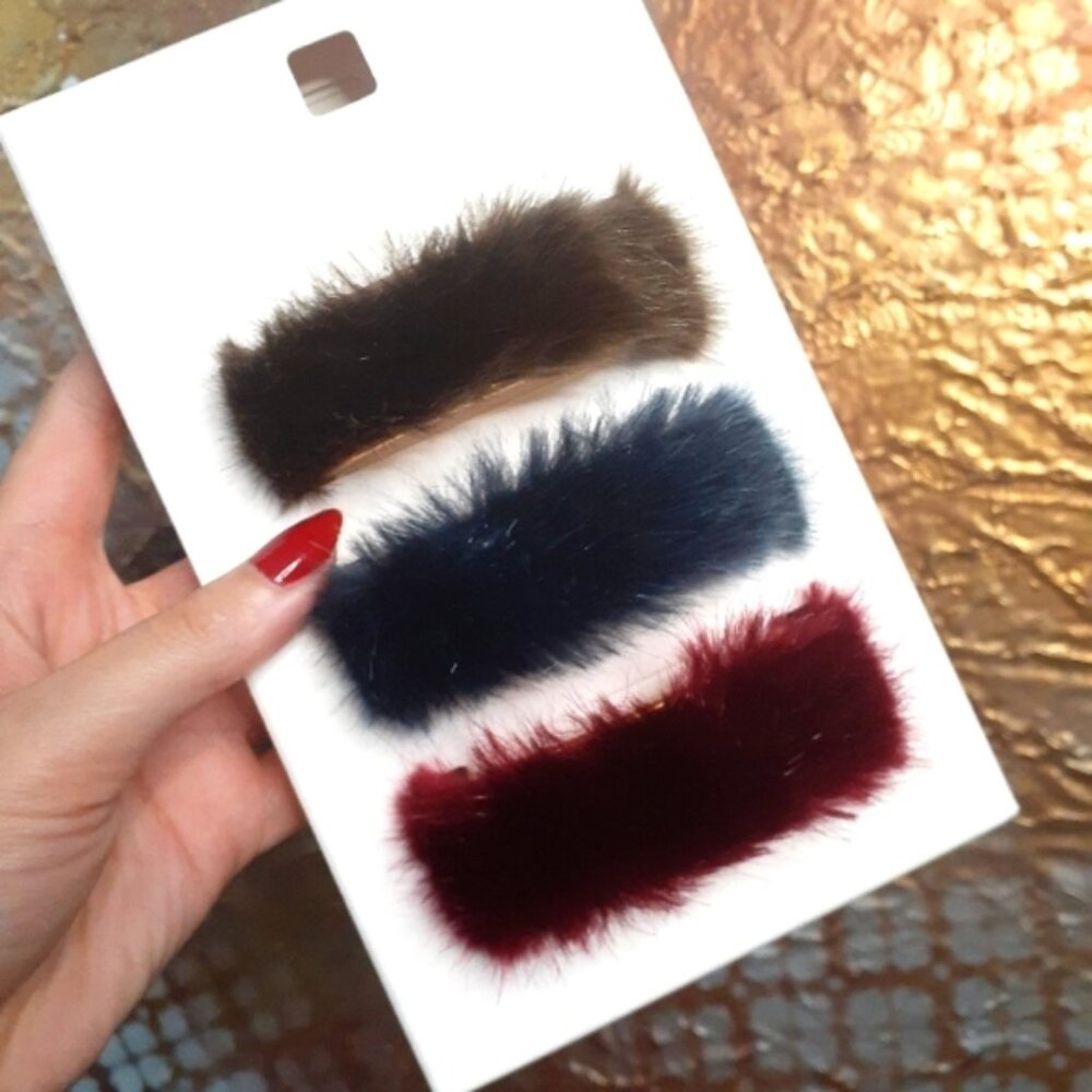 Zara Nwt Limited Edition Faux Fur Cuff Bracelets